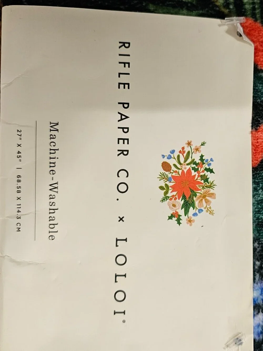 Rifle Paper Co X LOLOI Holiday Merry Christmas Washable Accent Rug New 27